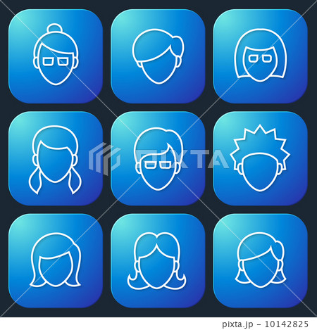 Female Faces Icons Set 10142825