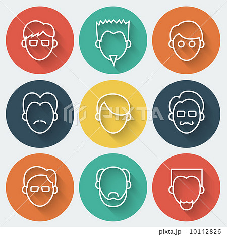 Male Faces Icons Set 10142826