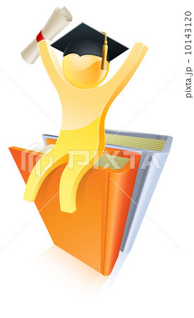 Graduate on books with diploma 10143120