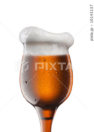 Glass of beer made of bottle isolated on white background Glass of beer made of bottle isolated on white background 10143137