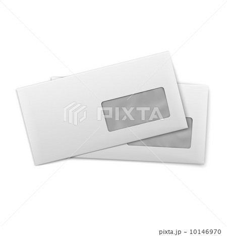 Blank envelopes with window on white background. 10146970