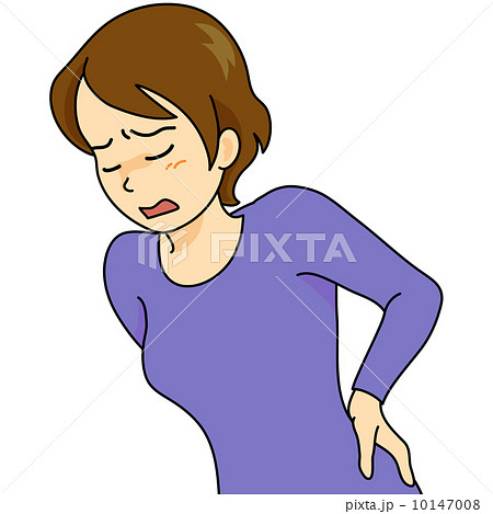 腰痛 女性 イラストのイラスト素材
