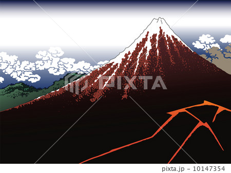 葛飾北斎　浮世絵　山下白雨 10147354