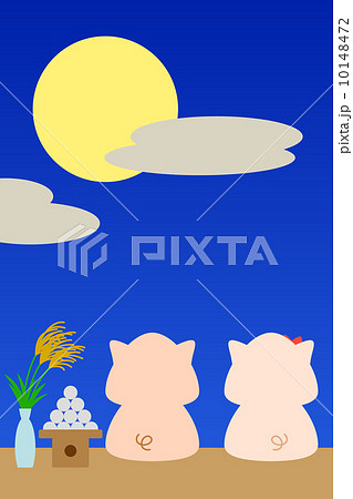 カレンダー用イラスト素材 ９月 豚 縦長のイラスト素材