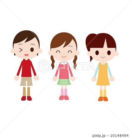 小学生の女の子 ３人組のイラスト素材 10148494 Pixta