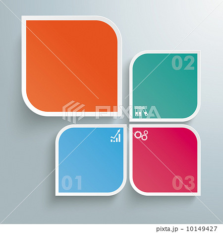 Round Colored Quadrates Template 3 Options Big One 10149427