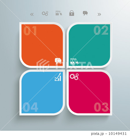 Round Colored Quadrates Template 4 Options PiAd 10149431