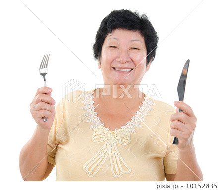 Senior Asian having meal 10152835