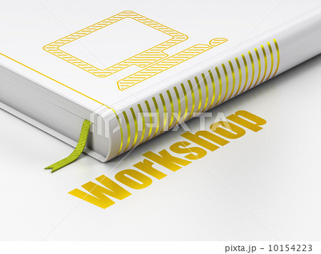 Education concept: book Computer Pc, Workshop on white background 10154223