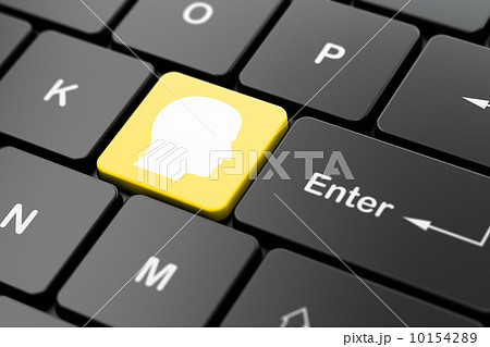 Finance concept: Head on computer keyboard background Finance concept: Head on computer keyboard background 10154289