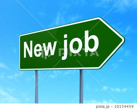 Business concept: New Job on road sign background Business concept: New Job on road sign background 10154459