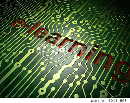 Education concept: E-learning on circuit board background 10154663