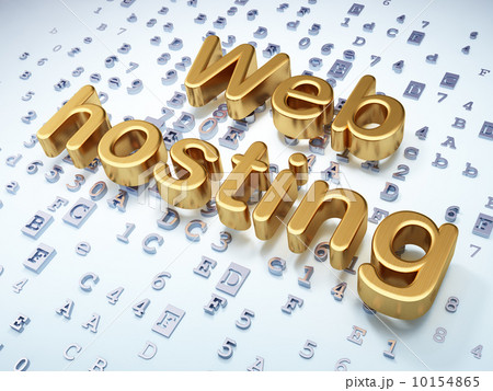 SEO web development concept: Golden Web Hosting...のイラスト素材 [10154865 ...