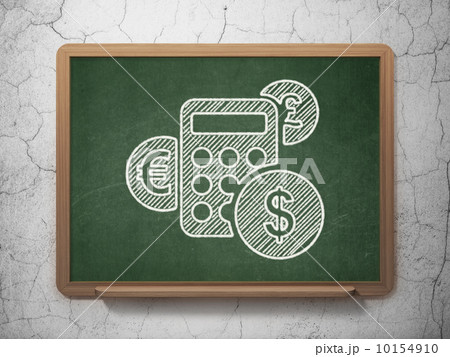 Business concept: Calculator on chalkboard background 10154910