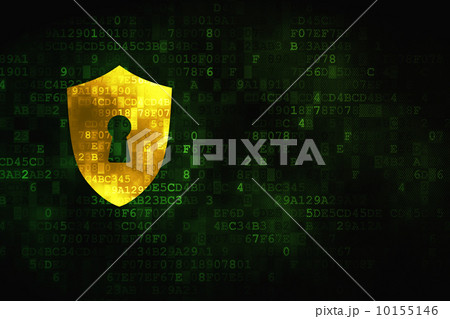 Security concept: Shield With Keyhole on digital background 10155146