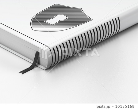 Privacy concept: closed book, Shield With Keyhole on white background Privacy concept: closed book, Shield With Keyhole on white background 10155169