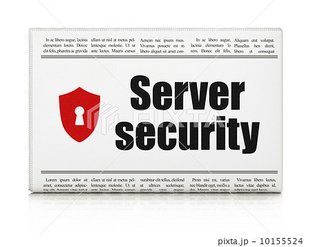 Privacy concept: newspaper with Server Security and Shield With Keyhole 10155524