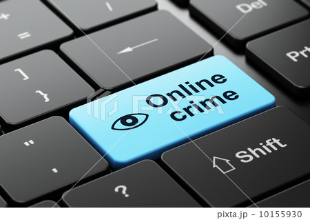 Safety concept: Eye and Online Crime on computer keyboard background Safety concept: Eye and Online Crime on computer keyboard background 10155930