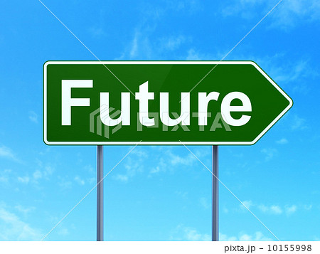Timeline concept: Future on road sign background 10155998