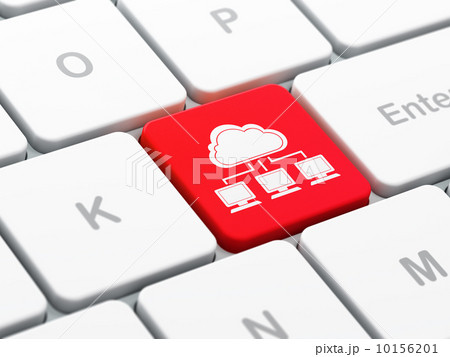 Cloud networking concept: Cloud Network on computer keyboard background Cloud networking concept: Cloud Network on computer keyboard background 10156201