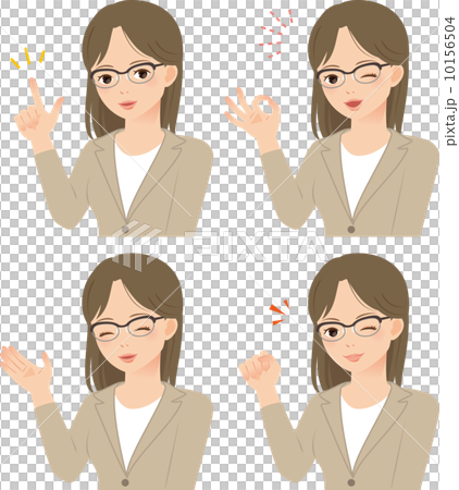 A woman with glasses wearing suit 10156504