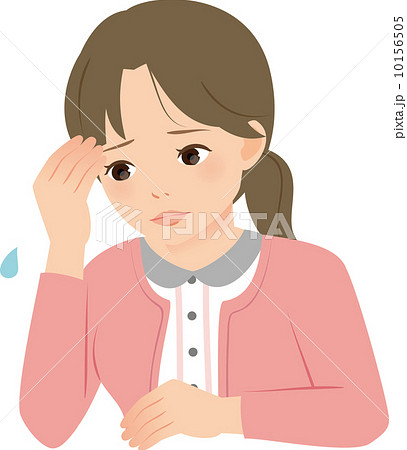 肘をついて俯く女性 10156505