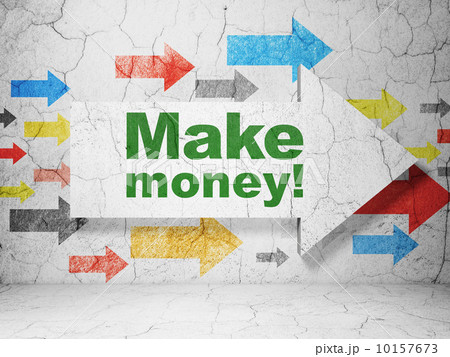 Finance concept: arrow with Make Money! on grunge wall background Finance concept: arrow with Make Money! on grunge wall background 10157673