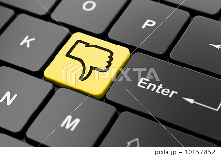Social network concept: Thumb Down on computer keyboard background Social network concept: Thumb Down on computer keyboard background 10157852