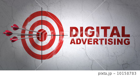 Marketing concept: target and Digital Advertising on wall background Marketing concept: target and Digital Advertising on wall background 10158783