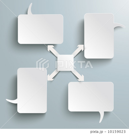 4 Rectangle Speech Bubbles Centre 4 Arrows PiAd 10159023