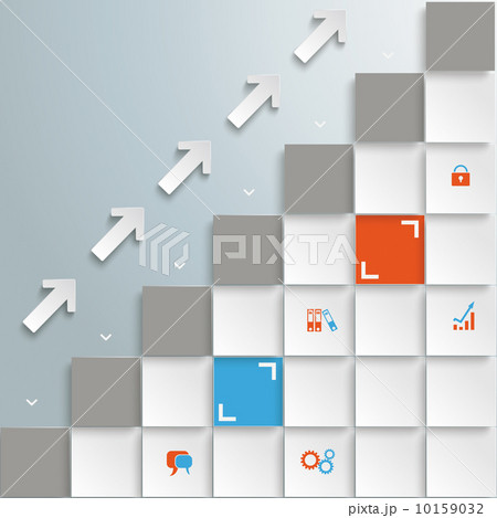 Colored Squares Stair Arrows Growth PiAd 10159032