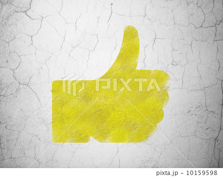 Social network concept: Thumb Up on wall background 10159598