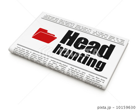 Finance concept: newspaper with Head Hunting and Folder 10159630