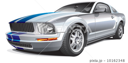 silver muscle car 10162348