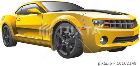 yellow muscle car 10162349