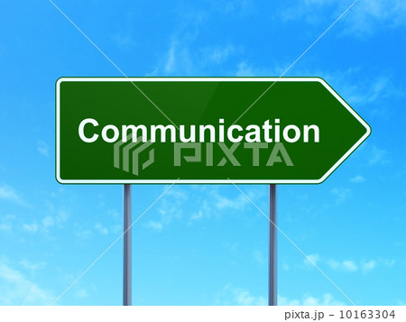 Marketing concept: Communication on road sign background Marketing concept: Communication on road sign background 10163304
