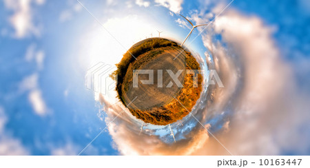 Windmills on little planet alternative energy concept 10163447
