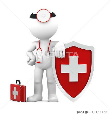 Doctor with shield. Medical protection concept Doctor with shield. Medical protection concept 10163476