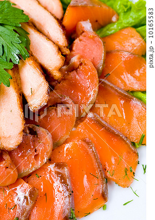 smoked salmon, macro smoked salmon, macro 10165583