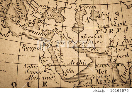 古い世界地図 中東の写真素材