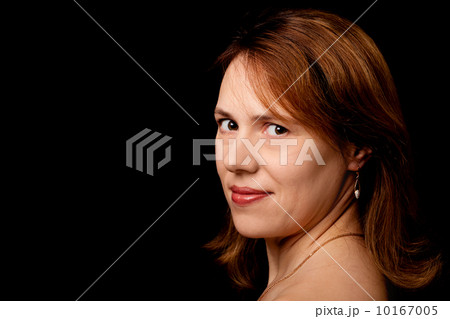 Slightly smiling young Caucasian woman 10167005