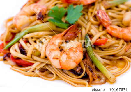 pasta with shrimps, macro 10167671