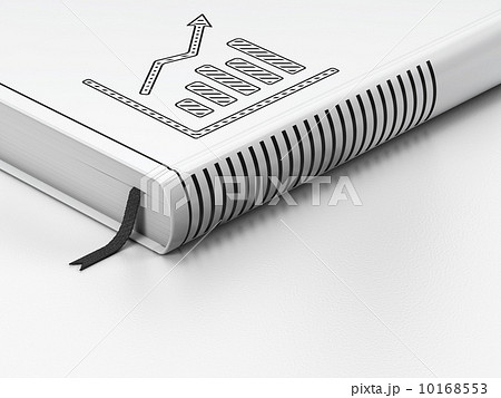 Finance concept: closed book, Growth Graph on white background Finance concept: closed book, Growth Graph on white background 10168553