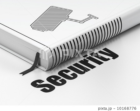 Protection concept: book Cctv Camera, Security on white Protection concept: book Cctv Camera, Security on white 10168776