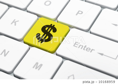 Currency concept: Dollar on computer keyboard background 10168959