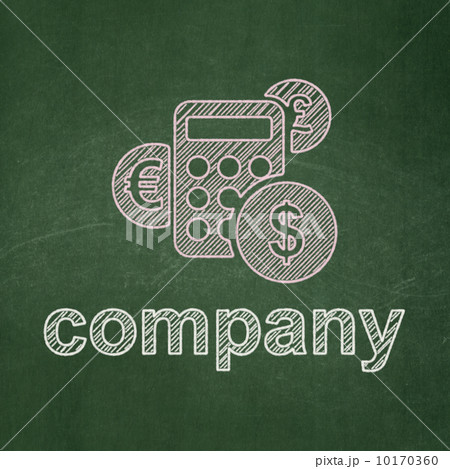 Finance concept: Calculator and Company on chalkboard background Finance concept: Calculator and Company on chalkboard background 10170360