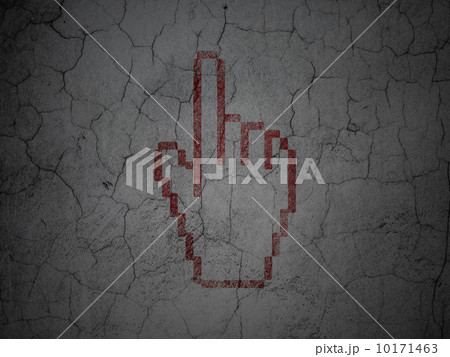 Advertising concept: Mouse Cursor on grunge wall background 10171463