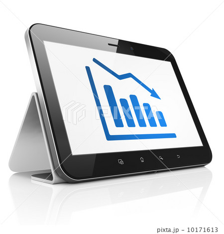 Marketing concept: Decline Graph on tablet pc computer 10171613