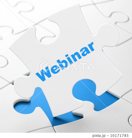 Education concept: Webinar on puzzle background 10171783