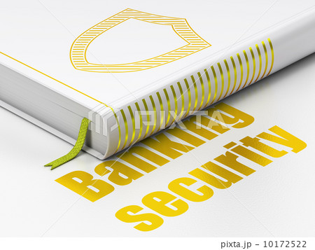 Protection concept: book with Contoured Shield, Banking Security Protection concept: book with Contoured Shield, Banking Security 10172522